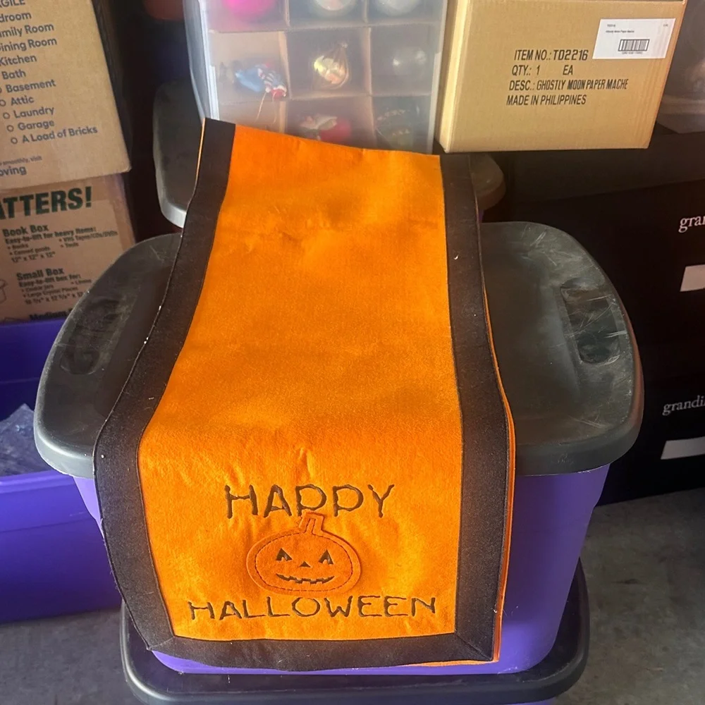 Target Orange and Black Halloween Table Runner